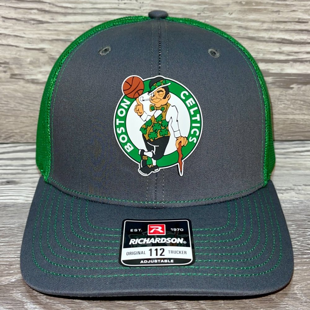 Boston Celtics 3D Snapback Trucker Hat- Charcoal/ Kelly